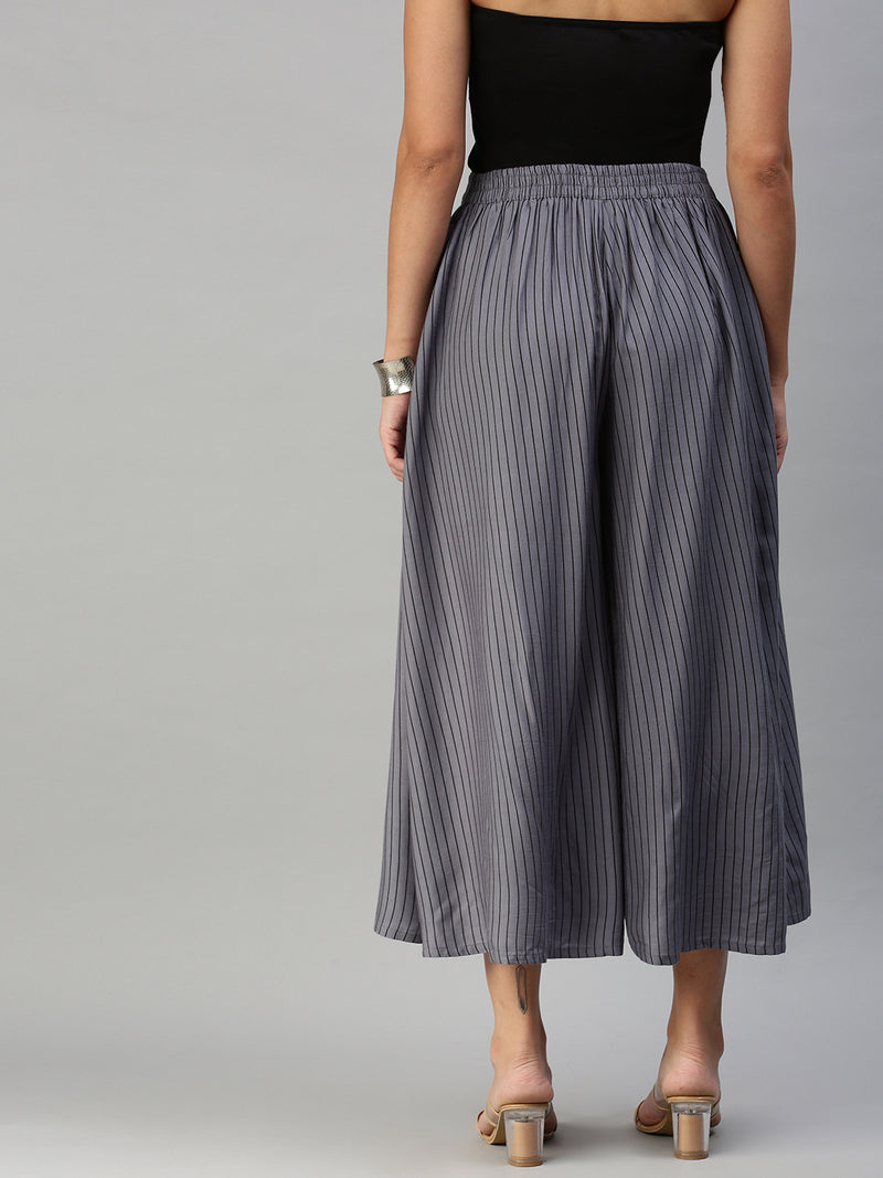 De Moza Women's Printed Culottes Grey