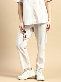 Straight Pant Striped-Beige - De Moza