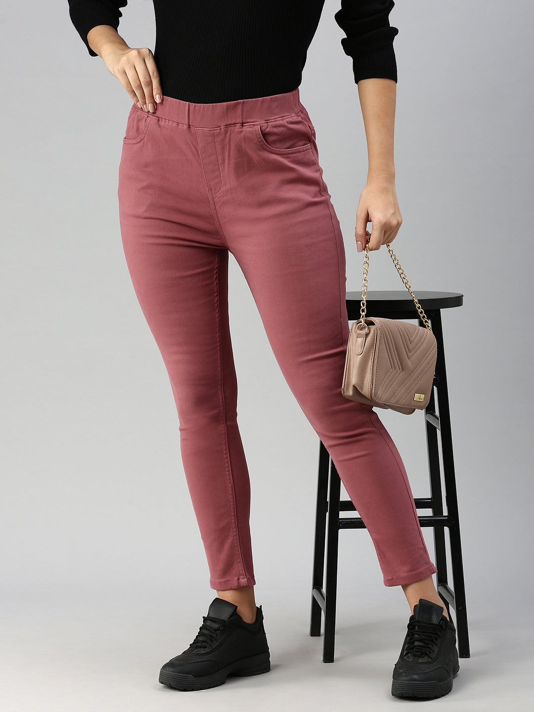 Dark red jeggings hotsell