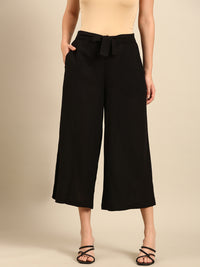 Tie Up Culottes-Black