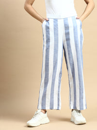 Straight Pant Striped-Blue - De Moza