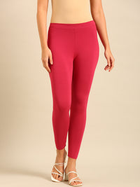 Ankle Length Leggings Viscose-Dark Pink