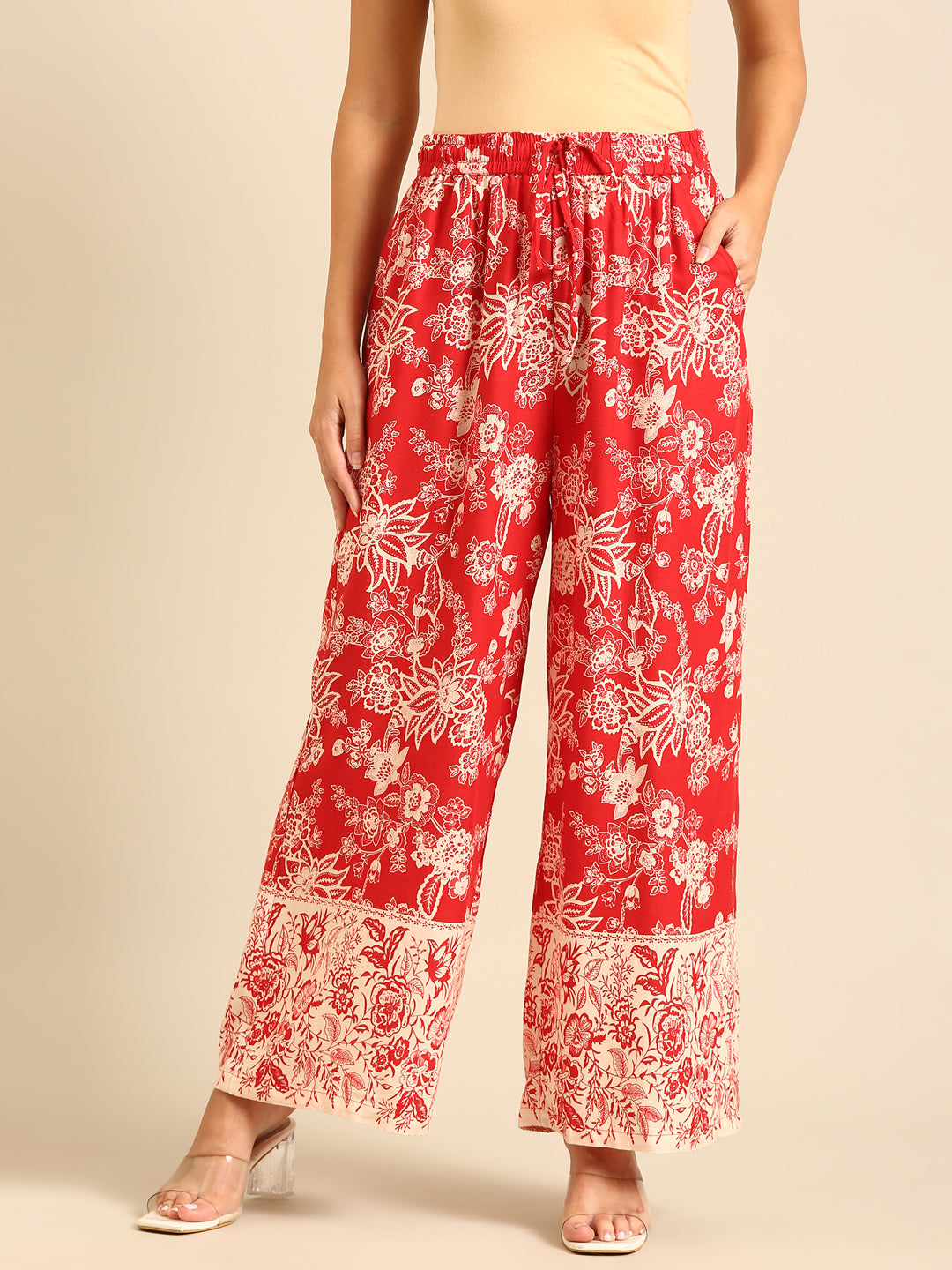 Printed Palazzo-Red