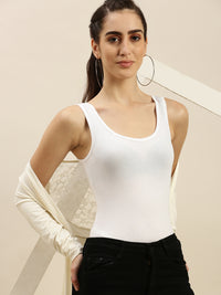 Ladies Razor Back Top White