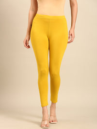 Ankle Length Leggings Viscose-Lime Yellow