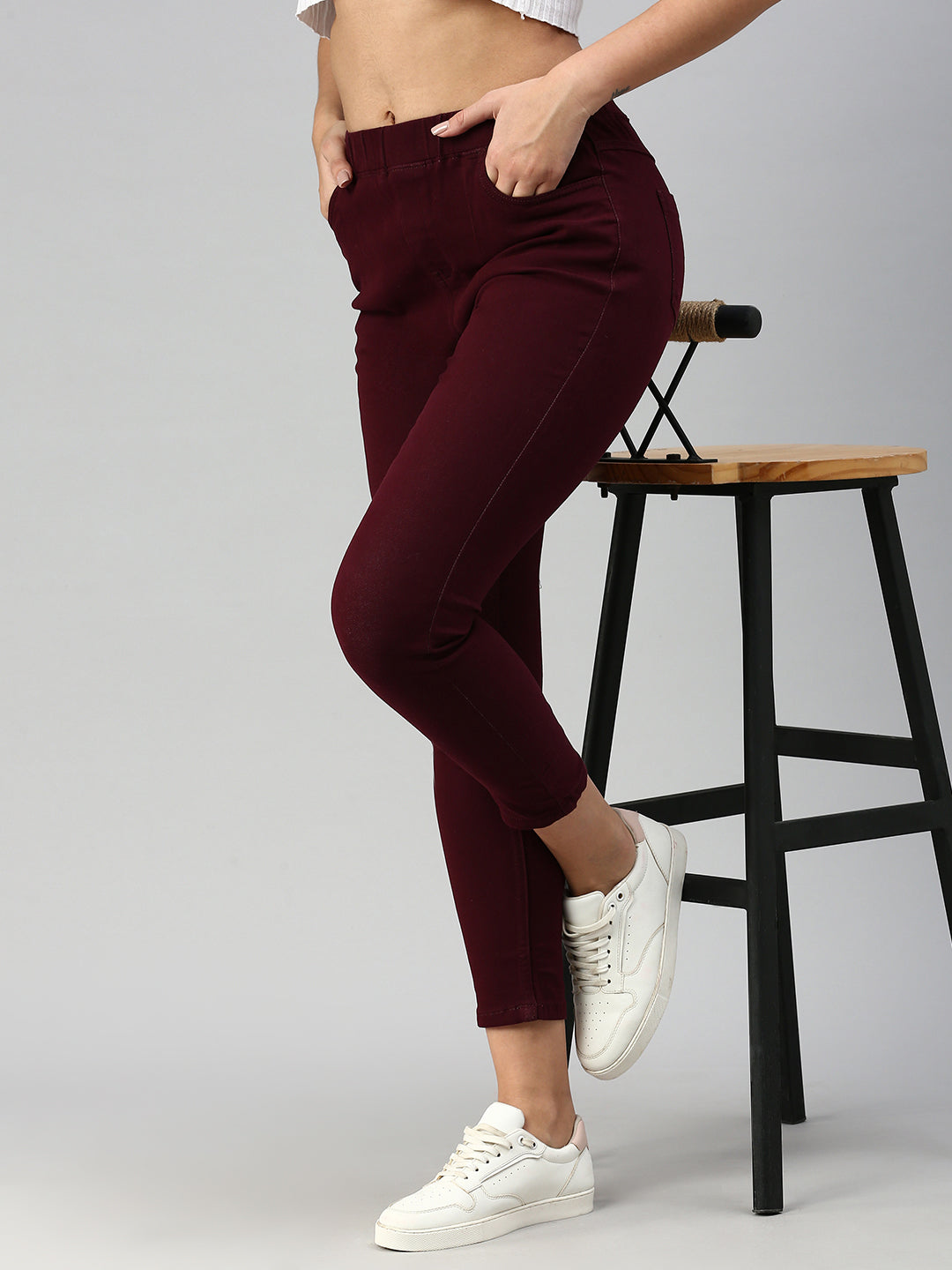 De Moza Women Jegging Wine