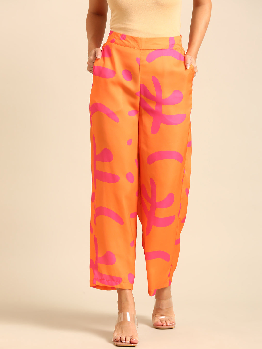 Palazzo All Over Print-Orange