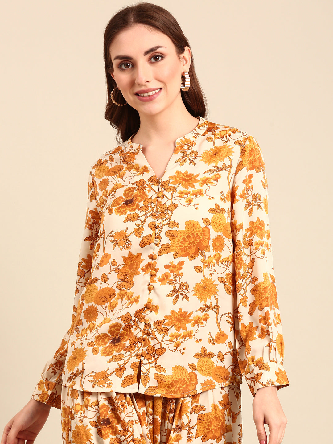 Top Floral Print-Yellow