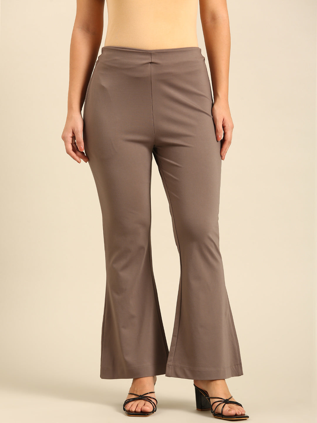 Fit & Flare Pant-Taupe