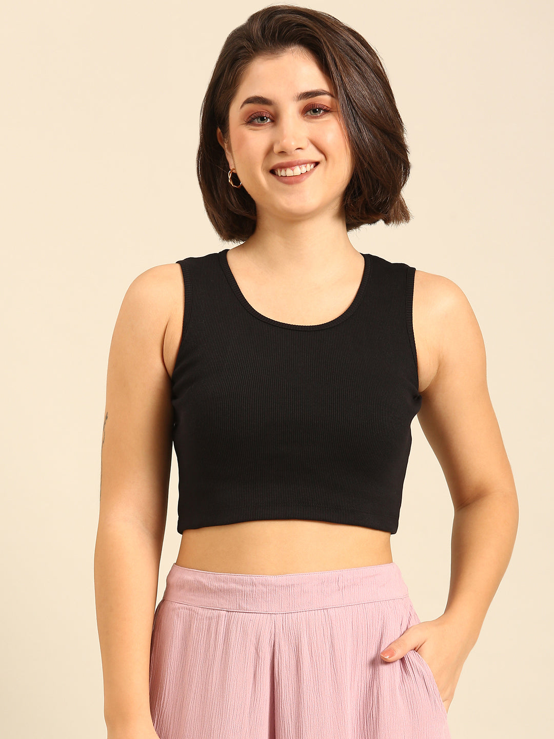 Crop Top-Black