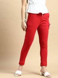 Super Stretch Kurti Pant-True Red - De Moza