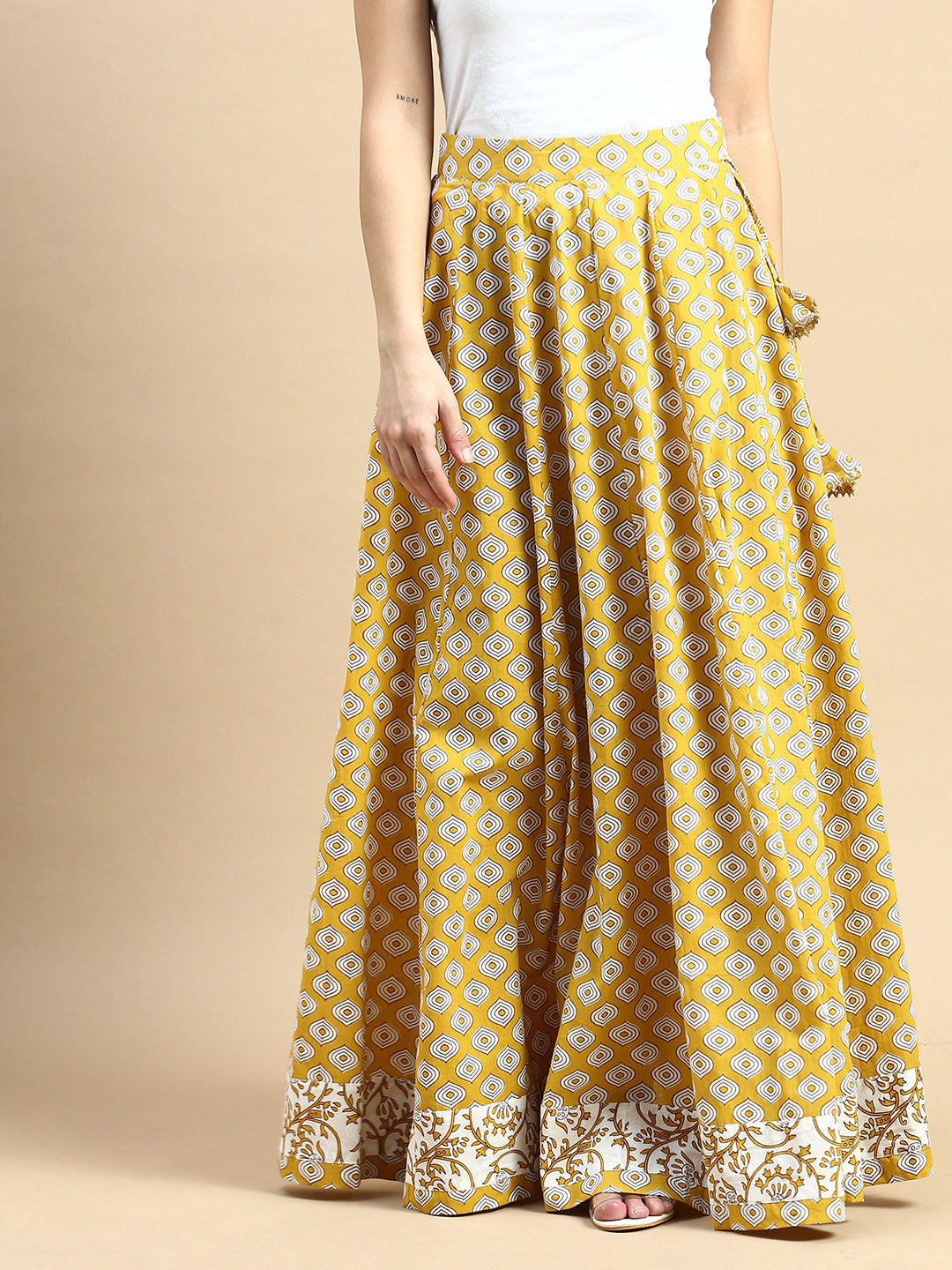 Co-Ord Set (Blouse & Skirt)-Mustard