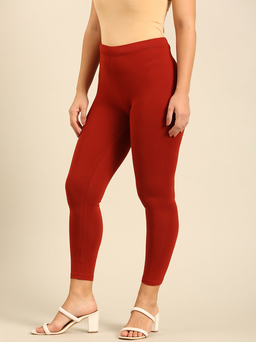 Ankle Length Leggings Viscose-Burnt Orange