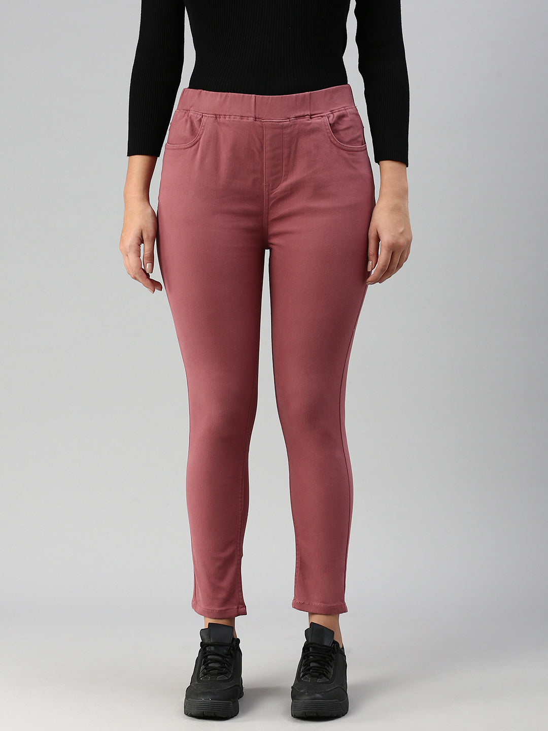 De Moza Women Jegging Dark Mauve