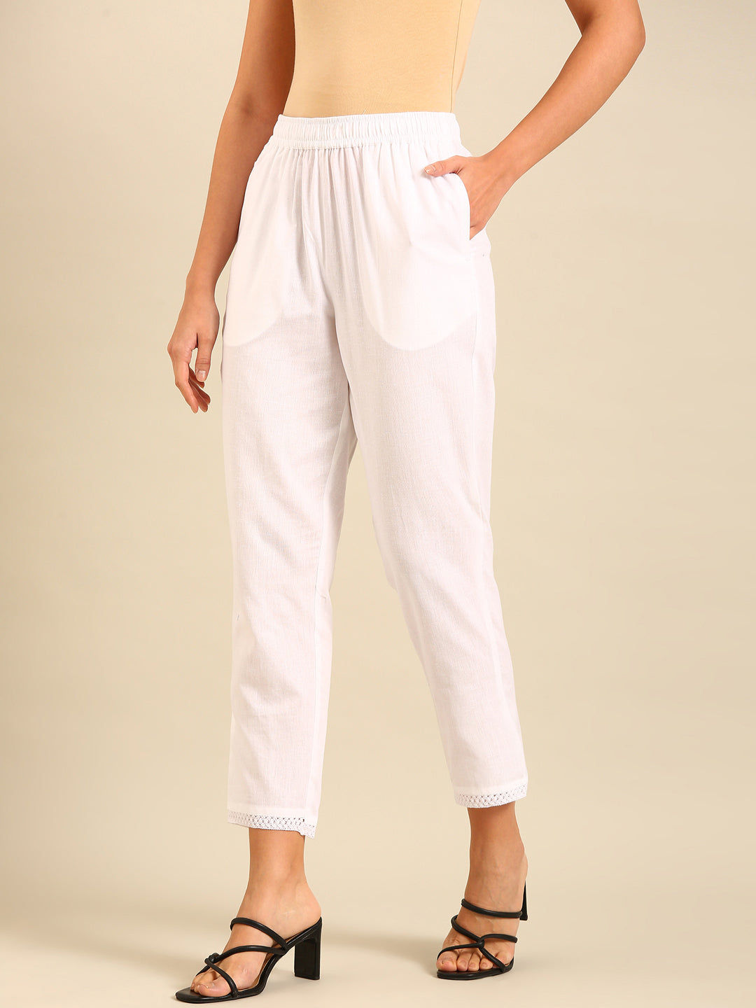 Cigarette Pants-White