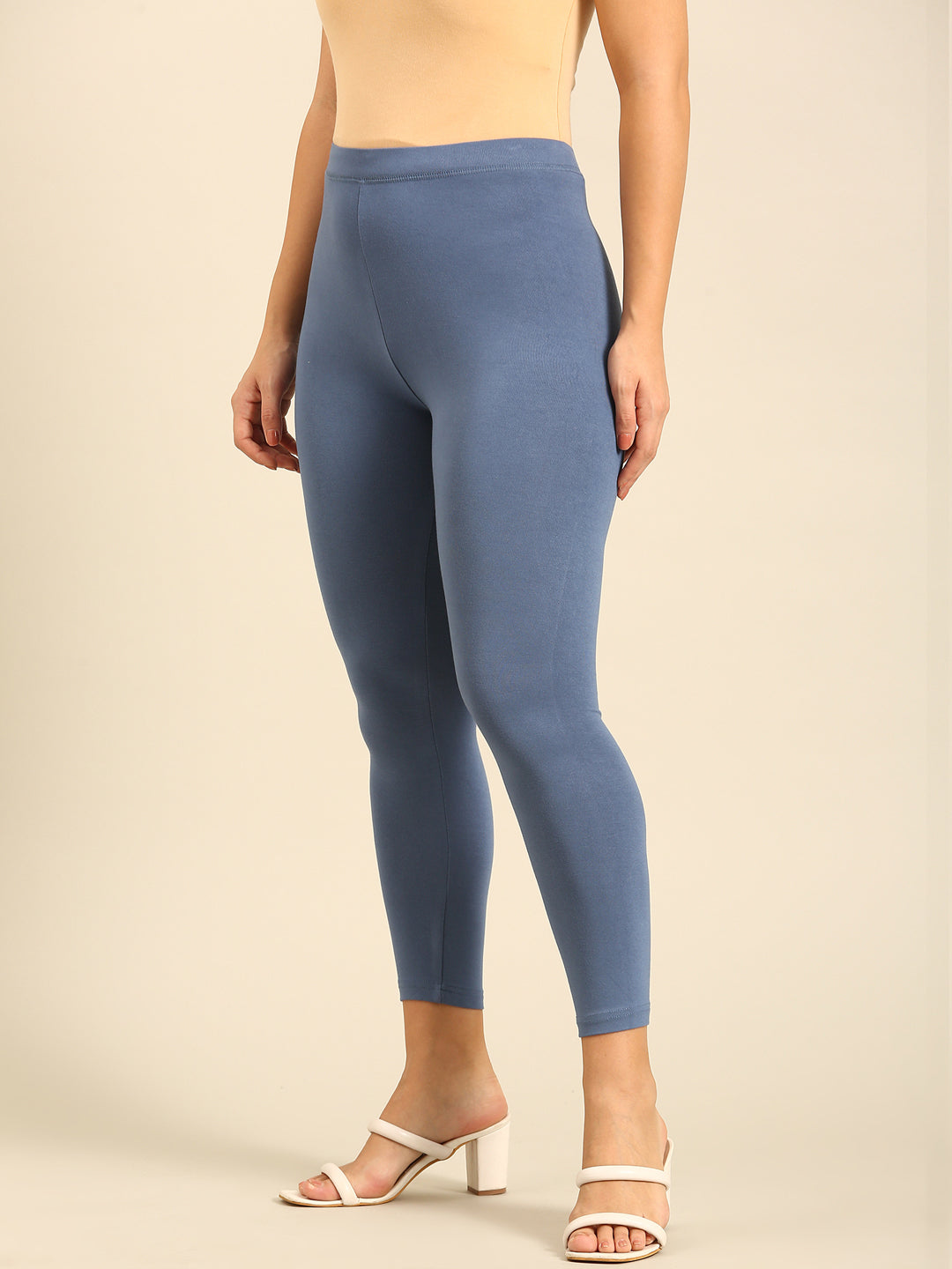 Ankle Length Leggings Viscose-Airforce Blue