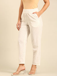 Printed Straight Pant-Offwhite