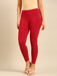 Ankle Length Leggings Viscose-Chili Red