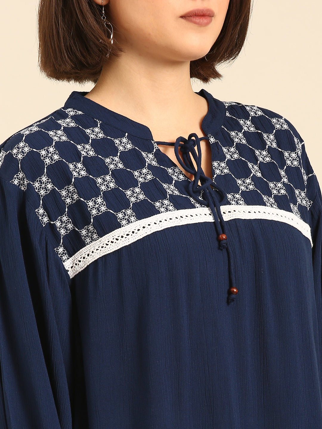 Top Embroidered-Indigo Blue