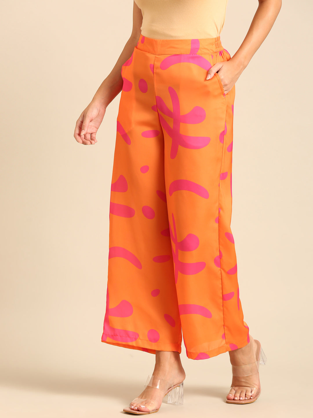 Palazzo All Over Print-Orange