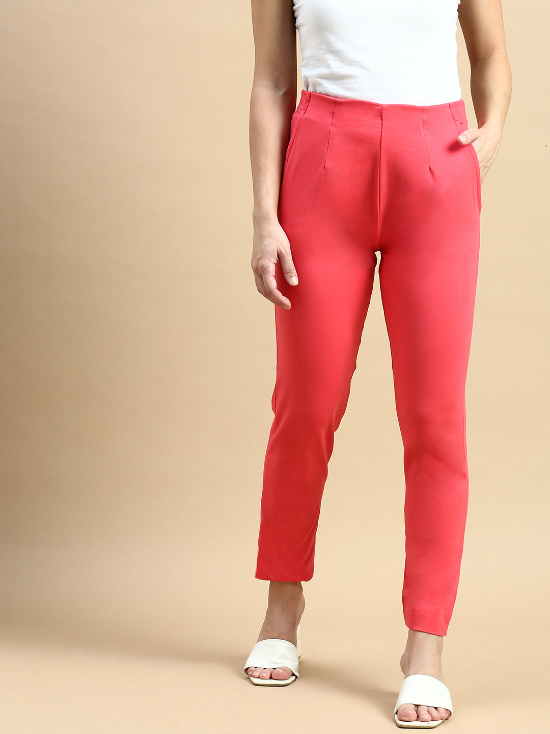 Super Stretch Kurti Pant-Coral - De Moza