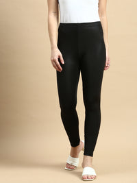 Ankle Length Leggings Polyster-Black - De Moza