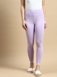 Ankle Length Leggings Viscose-Lilac - De Moza