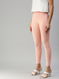 Ankle Length Leggings Cotton-Baby Pink - De Moza