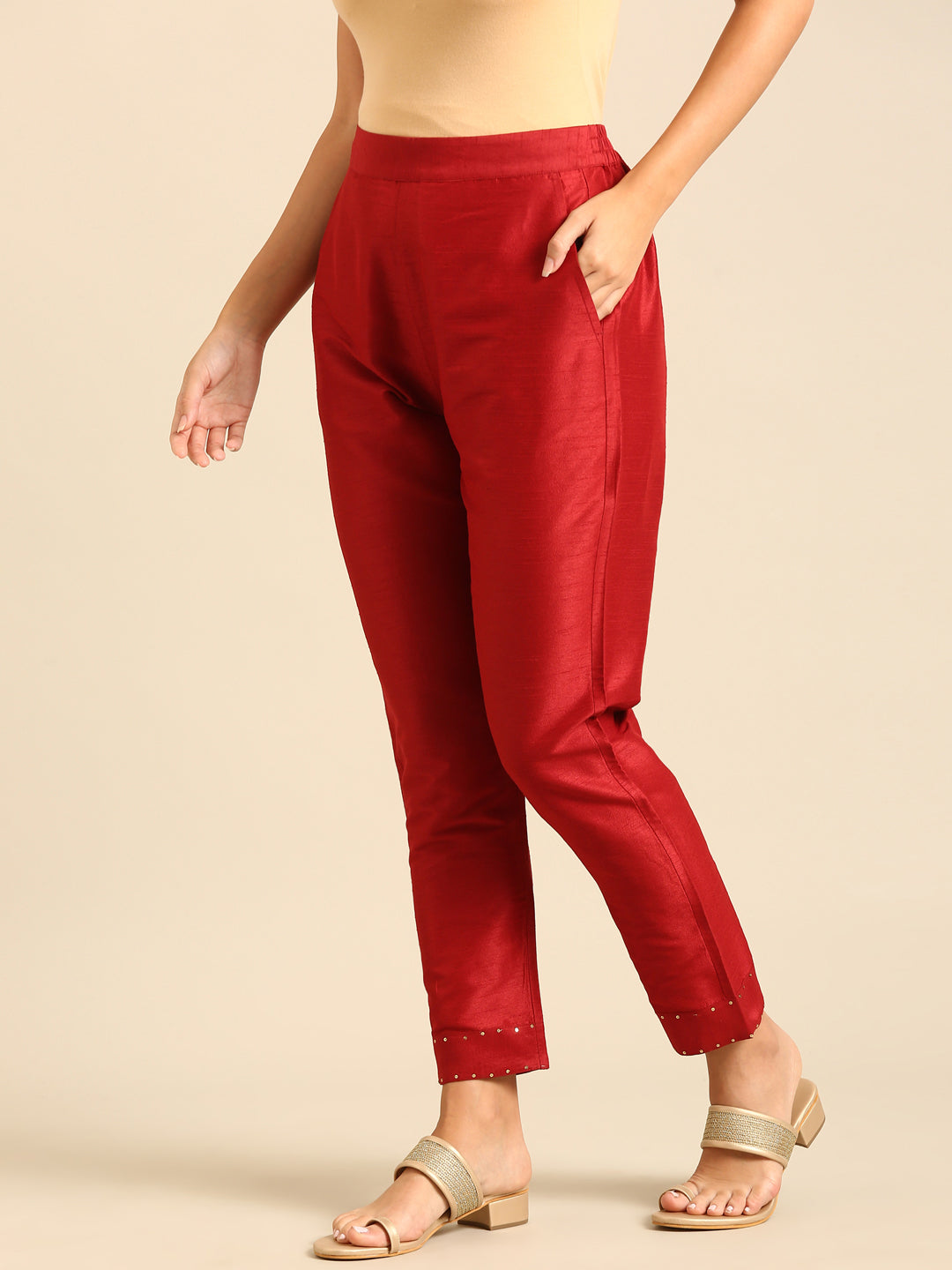 Cigarette Pant-Red