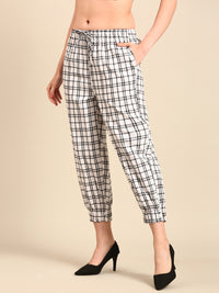 Harem Pant Checked-White