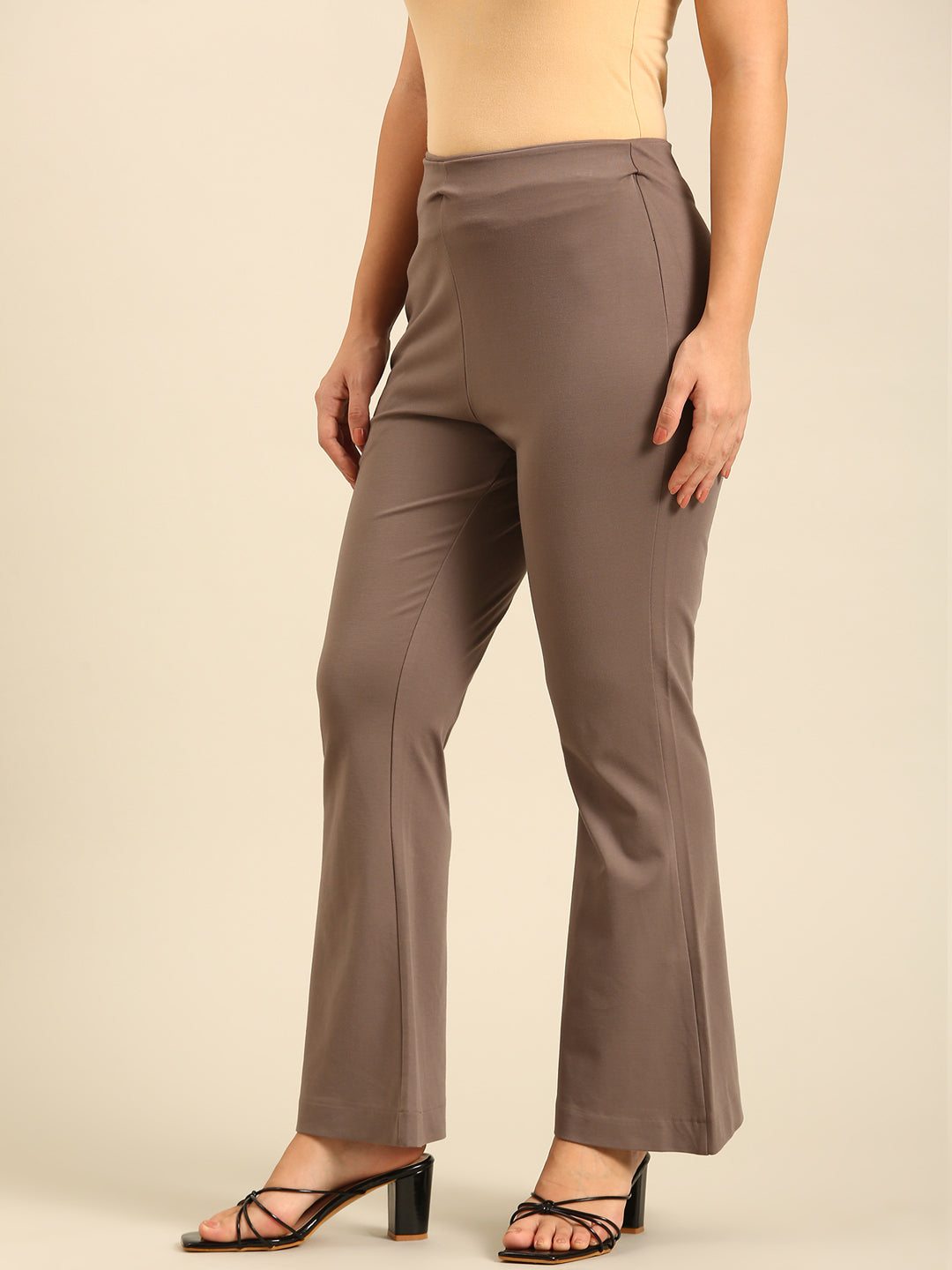 Fit & Flare Pant-Taupe