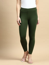 Ankle Length Leggings Viscose-Pine Green - De Moza