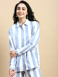 Stripped Shirt-Blue - De Moza