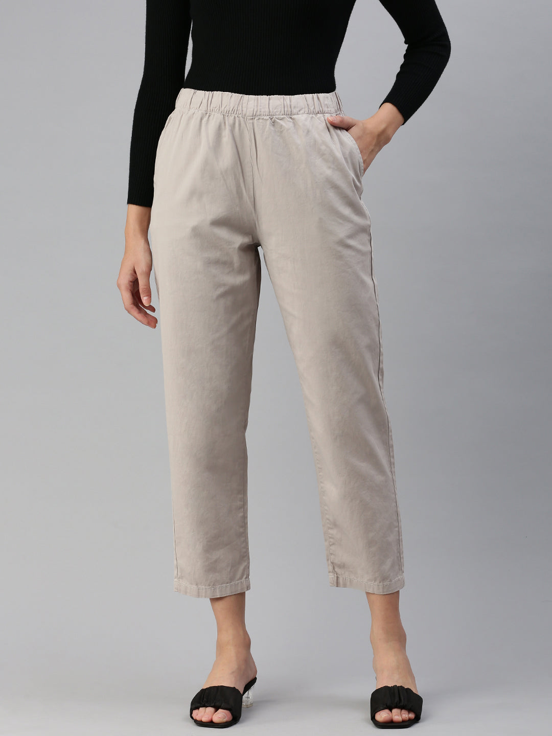 De Moza Women Casual Pants Steel Grey