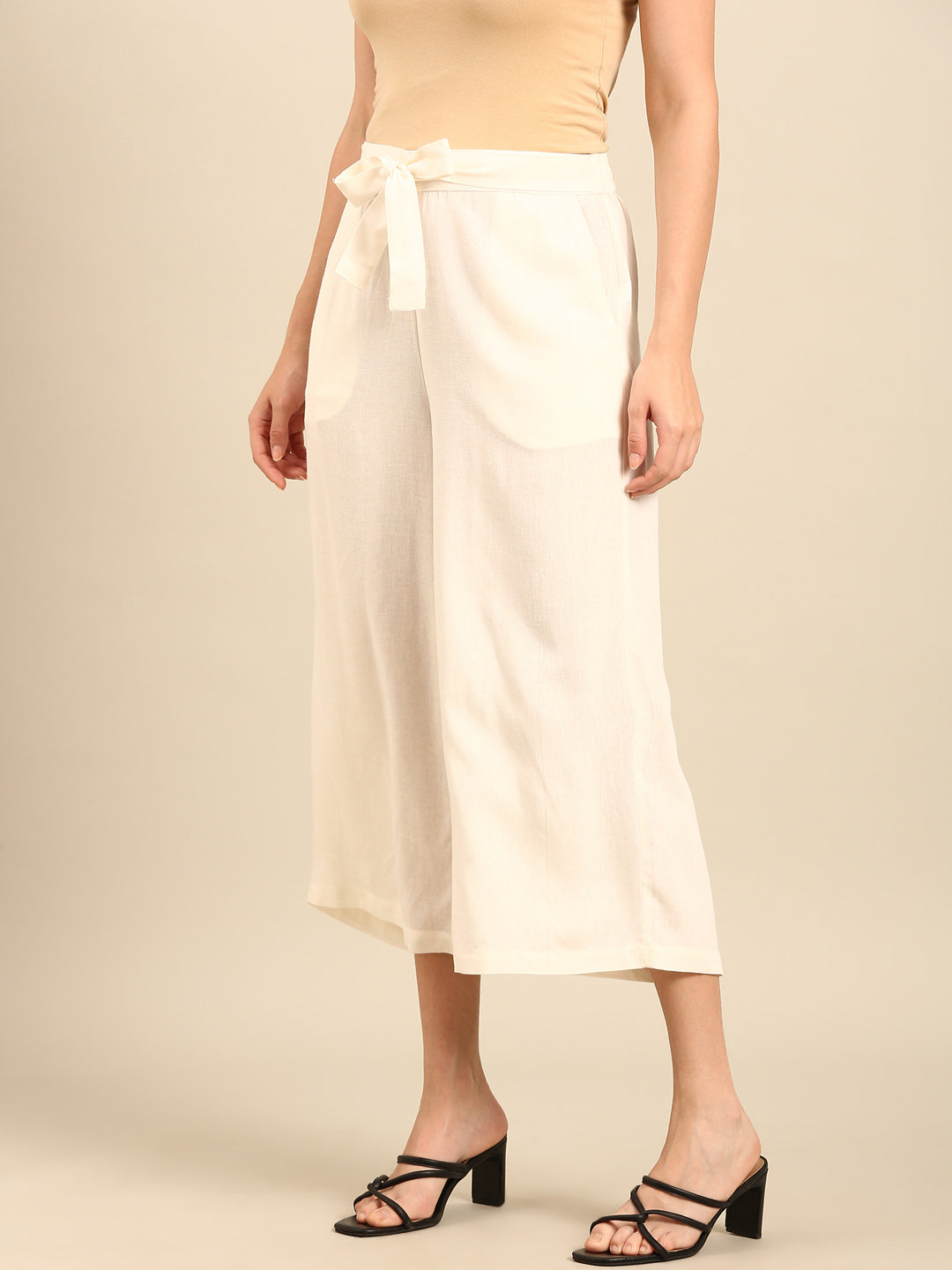 Tie Up Culottes-Natural