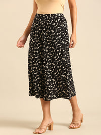 Culottes All Over Print-Black