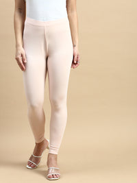 Ankle Length Leggings Viscose-Light Peach - De Moza