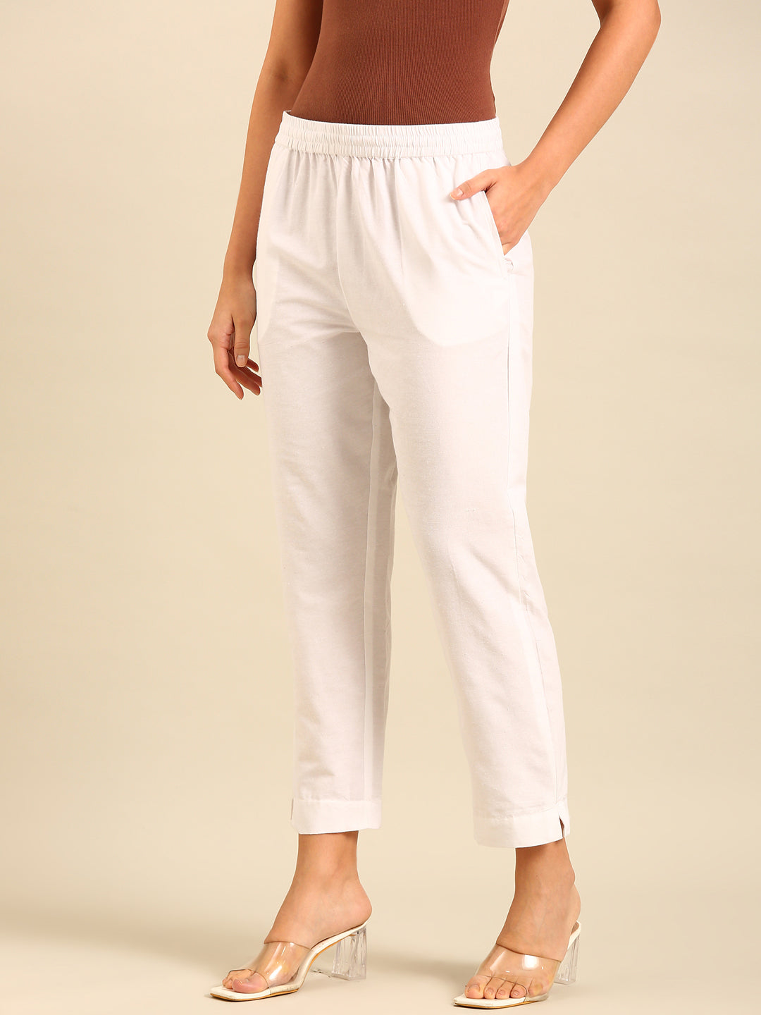 Cigarette Pants-White