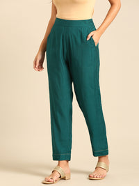 Cigarette Pant-Peacock Green