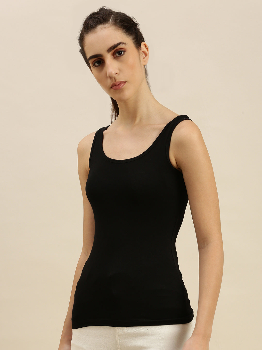 Ladies Razor Back Top Black