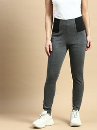 Treggings Woven Jacquard-Grey - De Moza