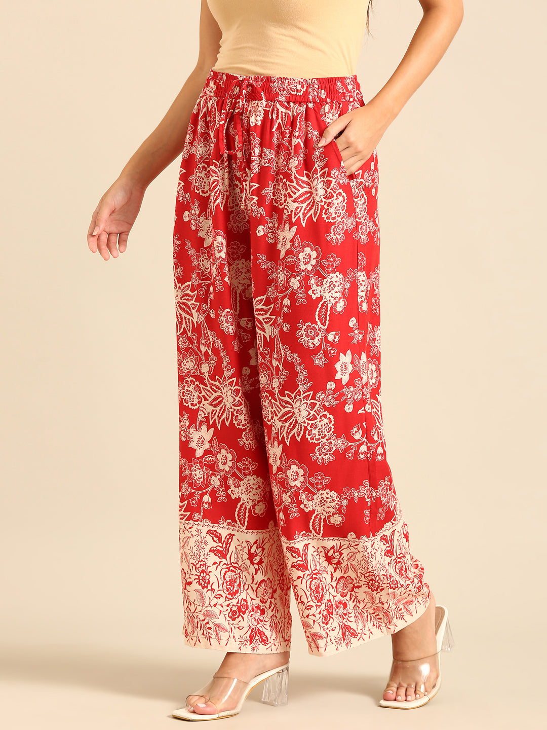 Printed Palazzo-Red