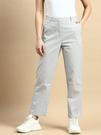 Formal Pants Checked-White - De Moza