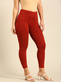 Ankle Length Leggings Viscose-Burnt Orange