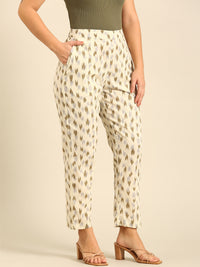 Printed Cigarette Pants-Offwhite