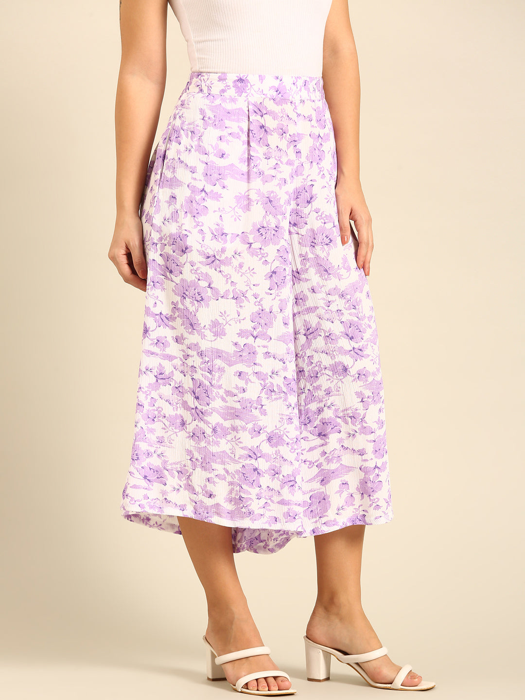 Printed Culottes-Lilac