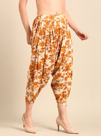 Co-Ord Set Floral Print (Top & Harem Pant)-Yellow