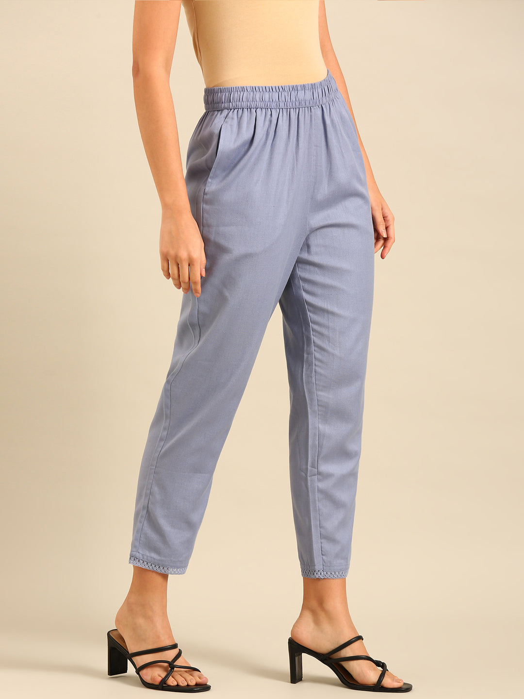 Cigarette Pants-Powder Blue