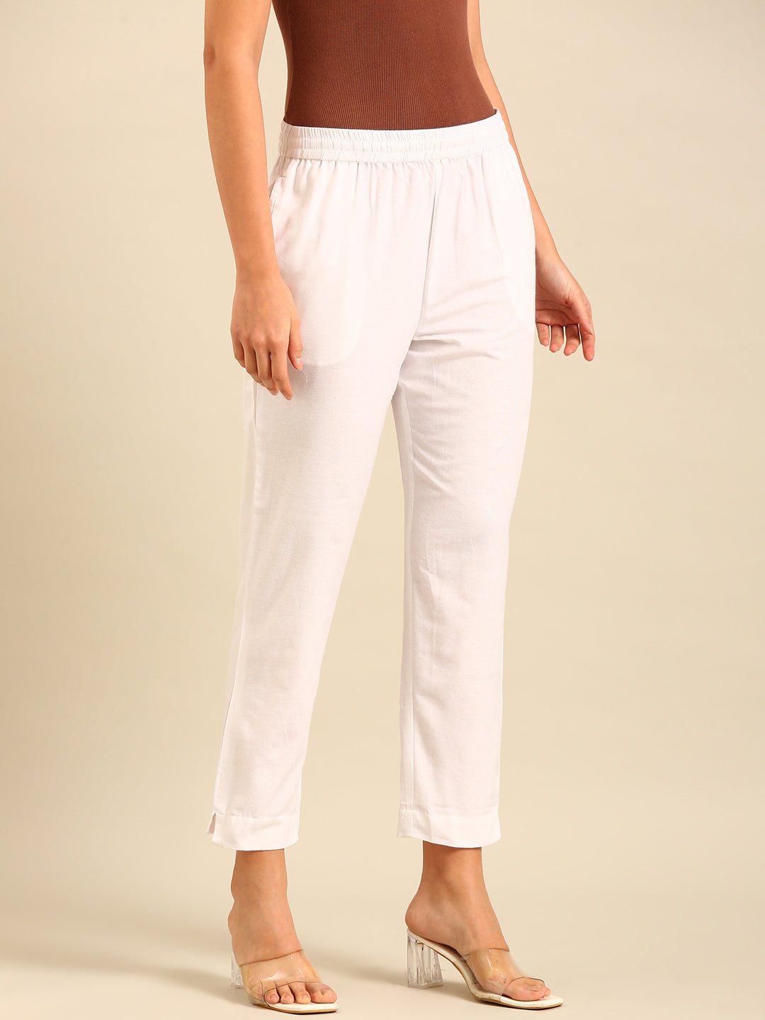 Cigarette Pants-White