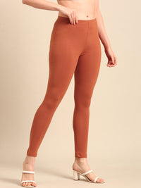 Ankle Length Leggings Cotton-Rust